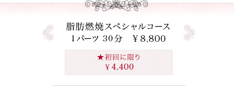 脂肪燃焼スペシャルコース¥8,800