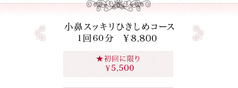 小鼻スッキリひきしめコース¥8,800